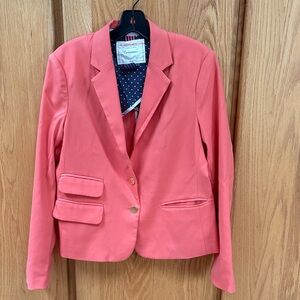 Anthropologie Cartonnier Ellis Jacket Boy Blazer Coral Sherbet Sorbet 10